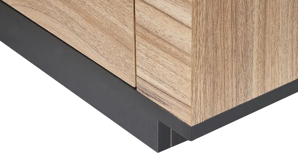 Móvel de TV com 1 gaveta e 2 portas em madeira clara e preta BILLINGS Beliani