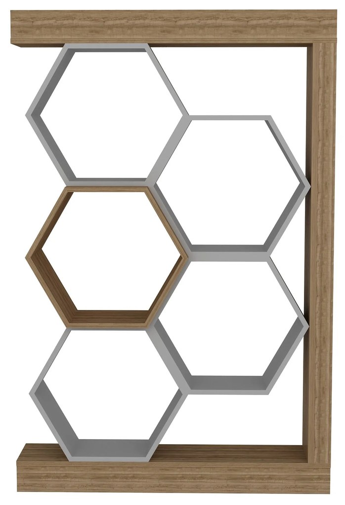 Estante Artemis – Branco e Nogal – 90 x 24,6 x 140 cm