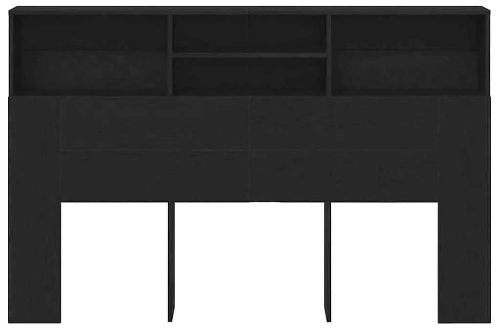 Cabideiro em Carvalho Preto - 160x19x103,5 cm, feito de madeira engenh