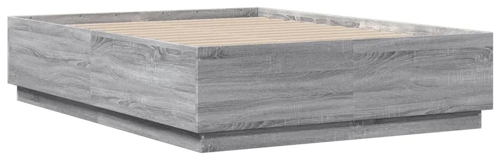 Estrutura cama 140x190 cm derivados de madeira cinzento sonoma