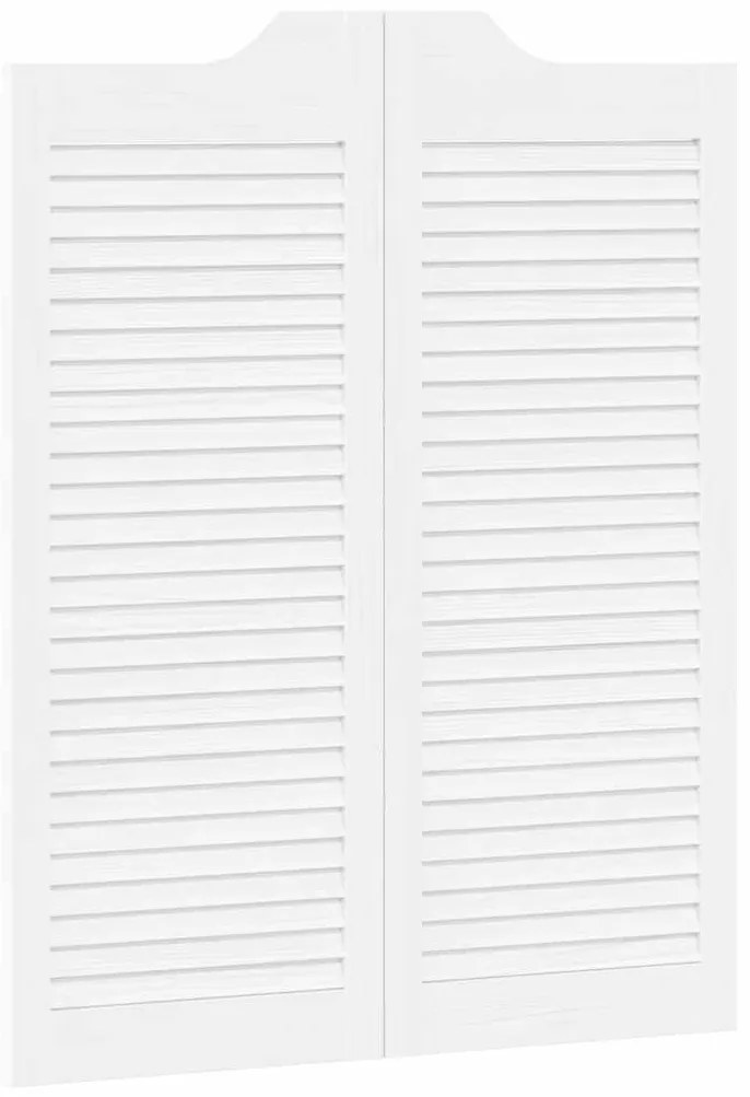 Portas de batente design de persiana 2-Par 100x80 cm branco