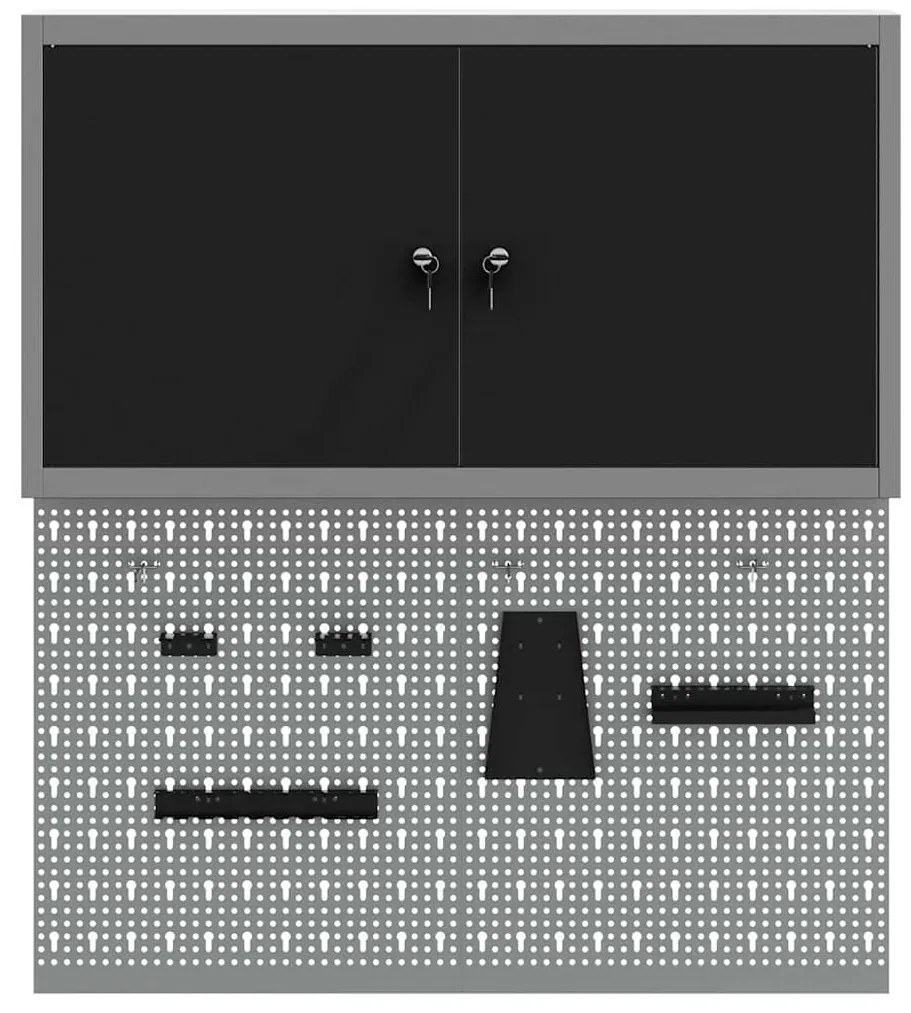 Conjunto de Armário para Ferramentas e Painel de Ferramentas de 3 Peça