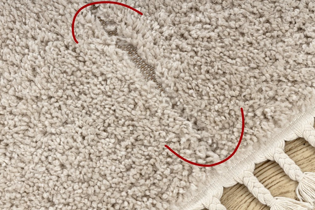 Tapete BERBER 9000 creme Franjas berbere marroquino shaggy - PRODUTO DE SEGUNDA GRAU
