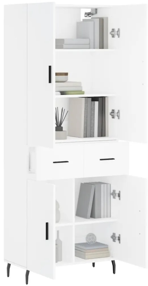 Armário alto 69,5x34x180 cm derivados de madeira branco