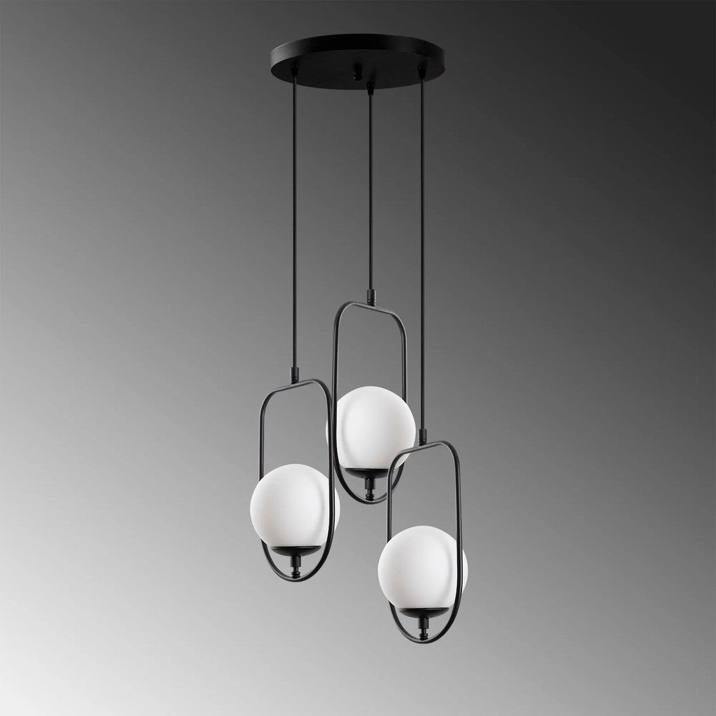 Candeeiro de Teto Skew – Preto – 55 cm x 185 cm
