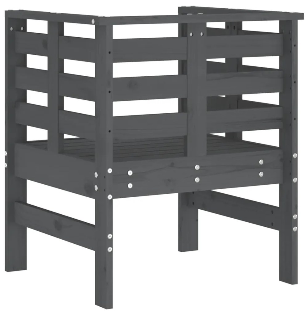 Cadeiras de jardim 2 pcs 61,5x53x71 cm pinho maciço cinzento