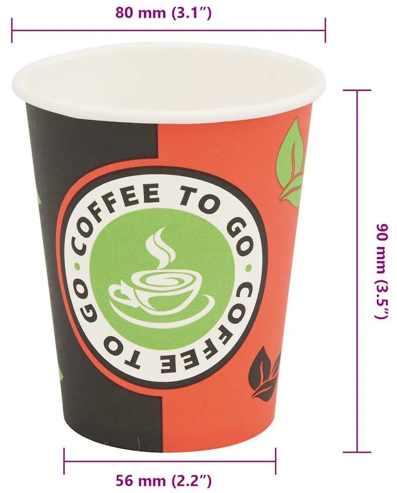 Copos de café descartáveis 1000 pcs papel 240 ml (8 oz)