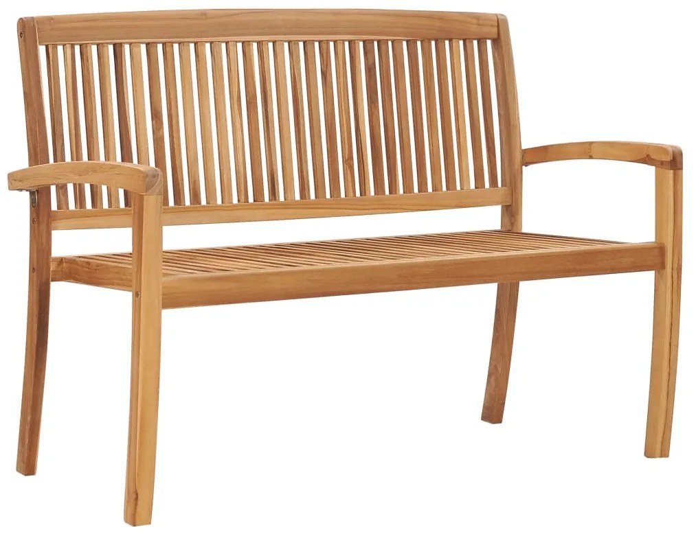 vidaXL Bancos empilháveis jardim 2 lugares 128,5cm madeira teca maciça