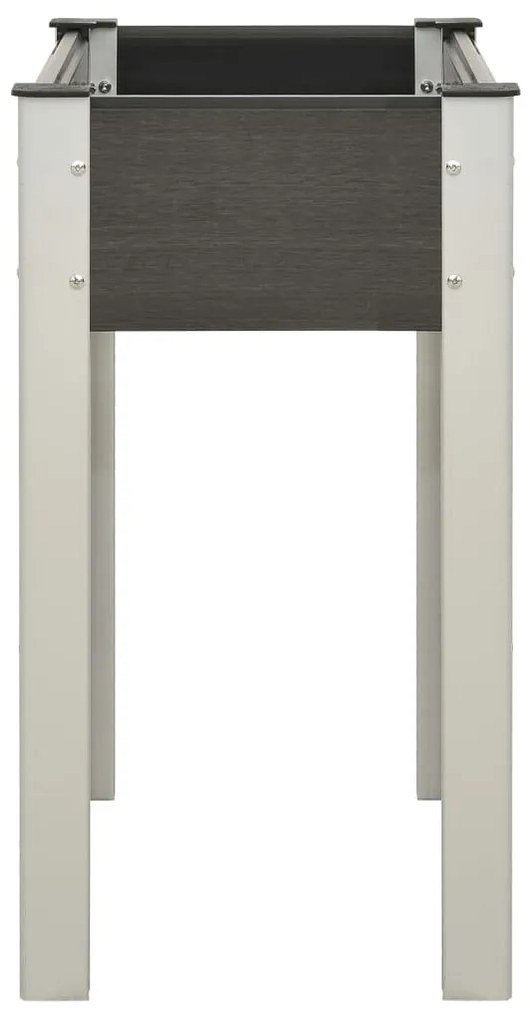 Canteiro elevado de jardim 75x40x75 cm WPC cinzento