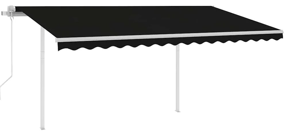Toldo automático com LED e sensor de vento 4,5x3 m antracite