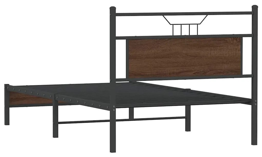 Estrutura de cama sem colchão 107x203 cm carvalho castanho