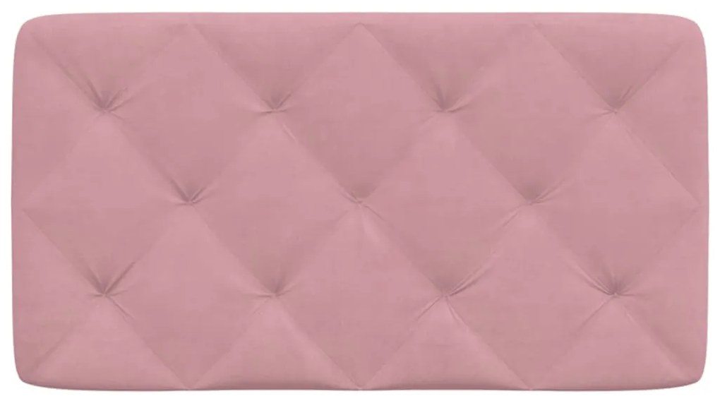 Almofadão de cabeceira 90 cm veludo rosa