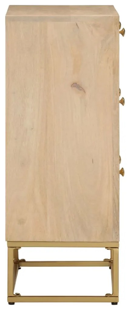 Cómoda 55x30x76 cm madeira de mangueira maciça e ferro