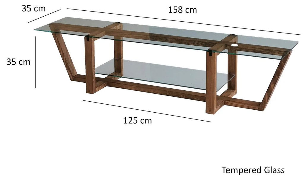 Móvel TV Amalfi – Nogueira – 158 cm x 35 cm x 35 cm