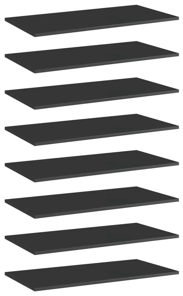 vidaXL Prateleiras para estante 8 pcs 80x40x1,5cm contraplacado preto
