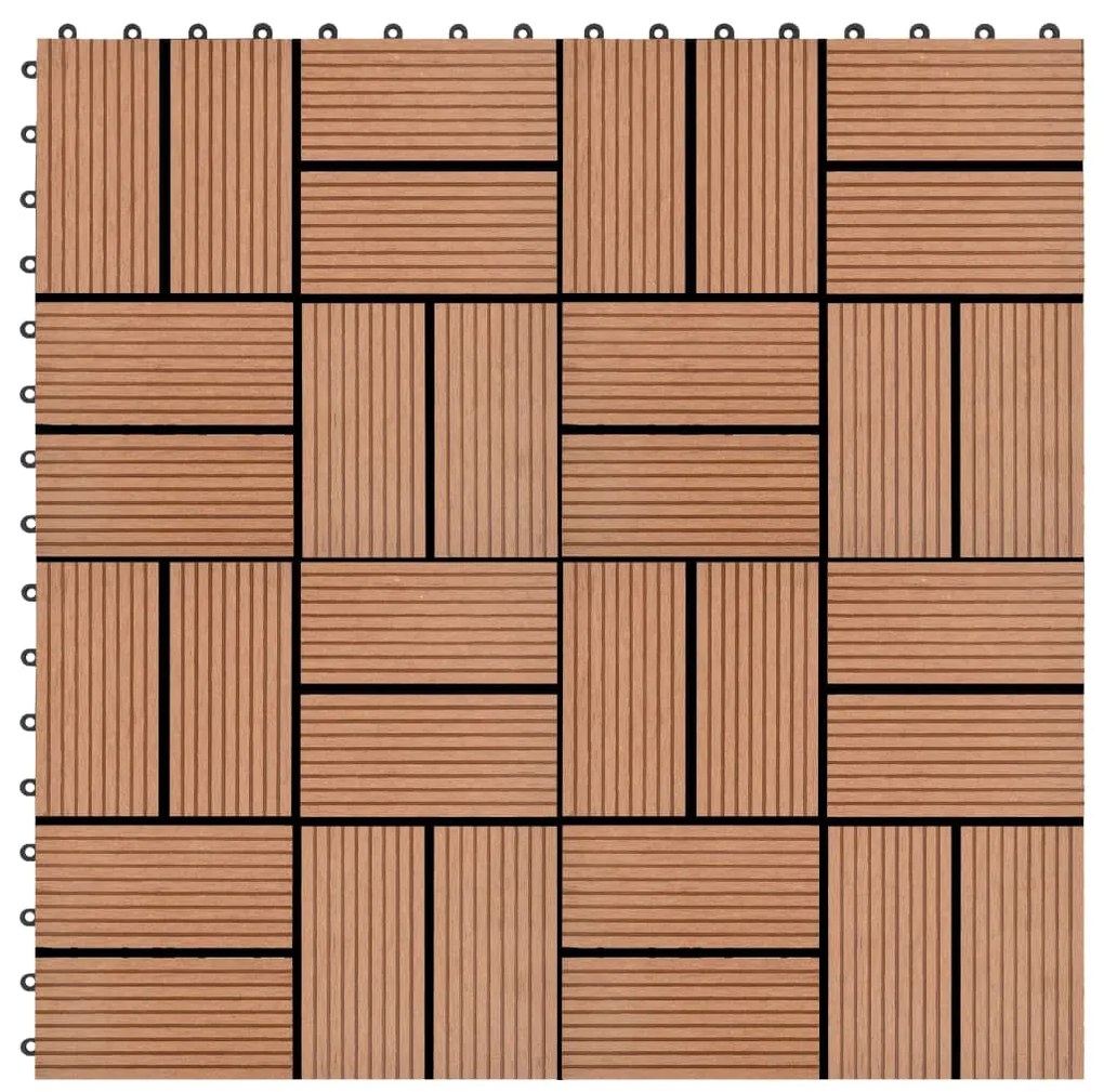 277806 vidaXL Ladrilhos de pavimento 22 pcs WPC 2m² 30x30 cm castanho