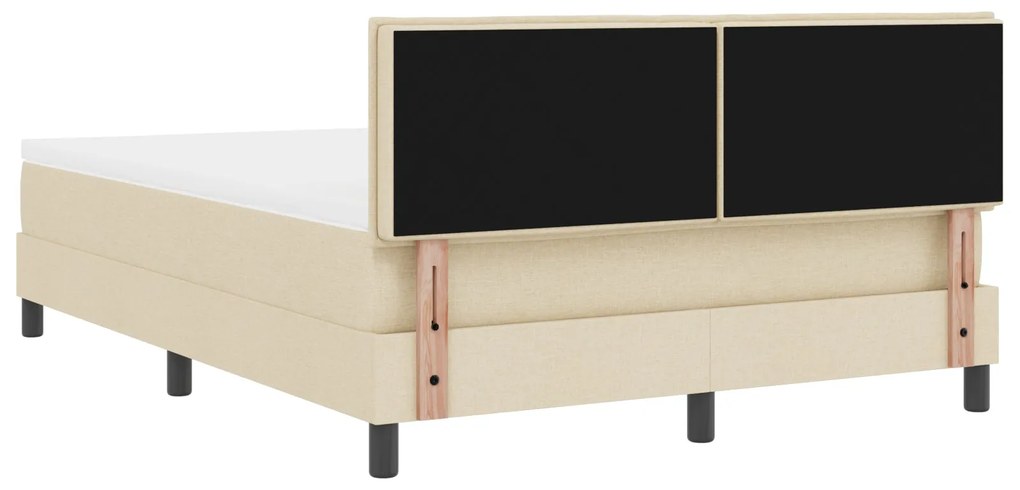 Cama Box Spring com Colchão Creme 140x200 cm Tecido