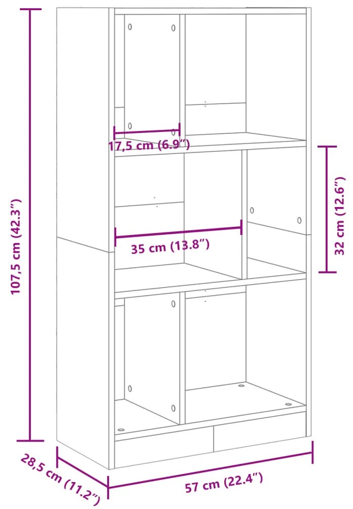 Estante 57x28,5x107,5 cm derivados de madeira branco