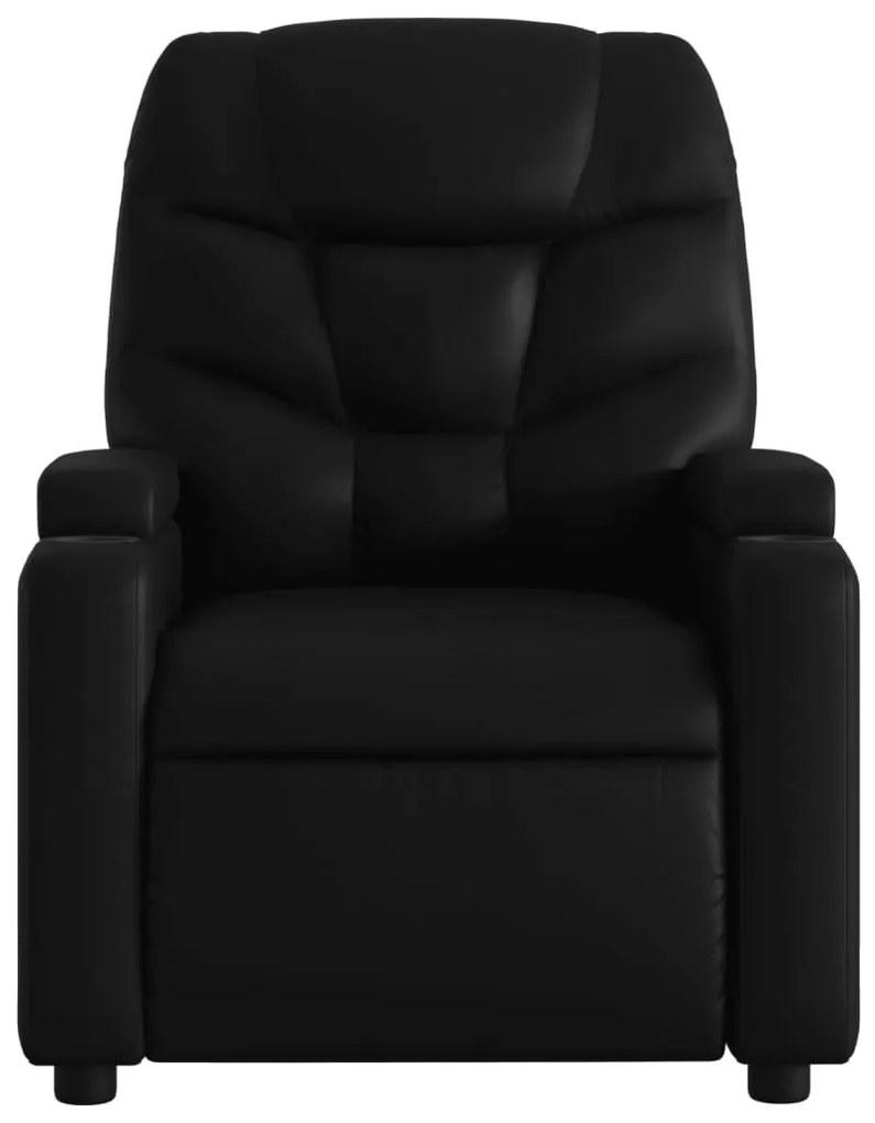 Poltrona massagens reclinável elétrica couro artificial preto