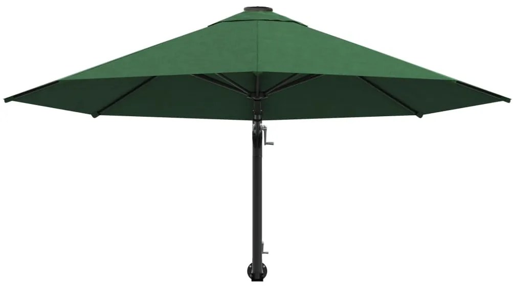 Guarda-sol de montar na parede com mastro metálico 300 cm verde