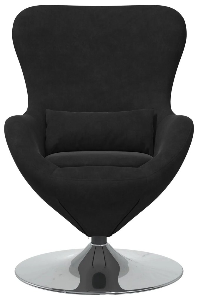 Poltrona Egg vidaXL Veludo Preto