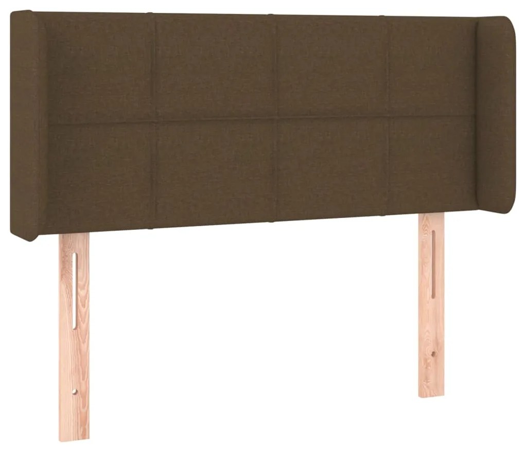 Cabeceira de cama c/ luzes LED tecido 103x16x78/88 cm castanho