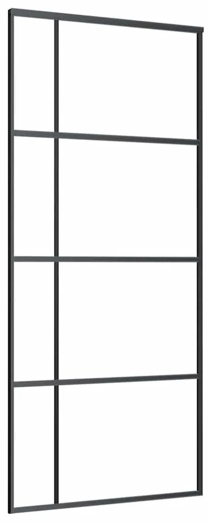 Porta deslizante c/ conj. ferragens 90x205cm vidro ESG preto