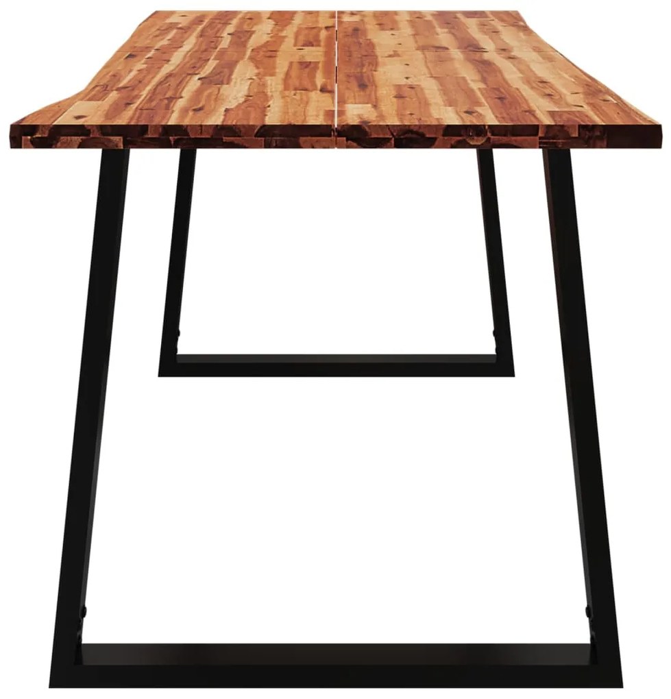 Mesa de jantar c/ bordas vivas 160x80x75 cm acácia maciça