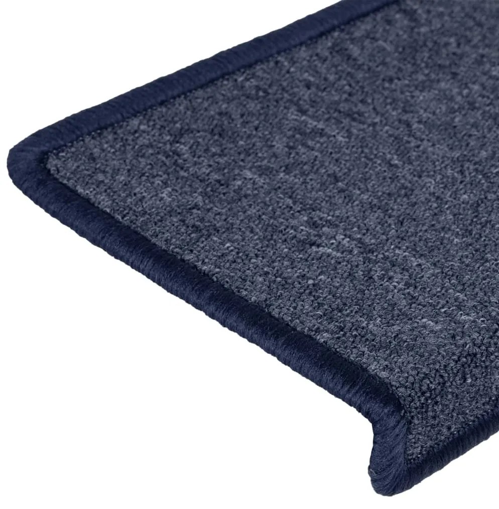 Tapete/carpete para degraus 15 pcs 65x21x4 cm cinzento e azul
