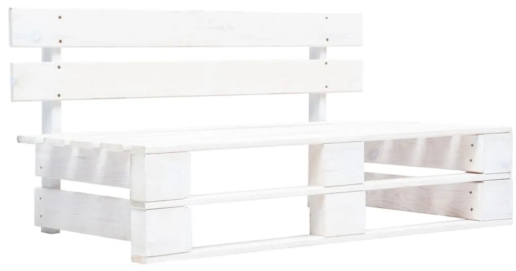 6 pcs conj. lounge paletes + almofadões pinho impregnado branco