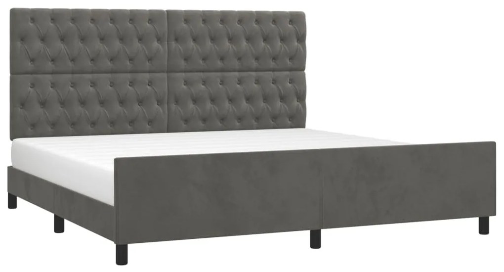 Estrutura de cama sem colchão 200x200 cm veludo cinzento-escuro