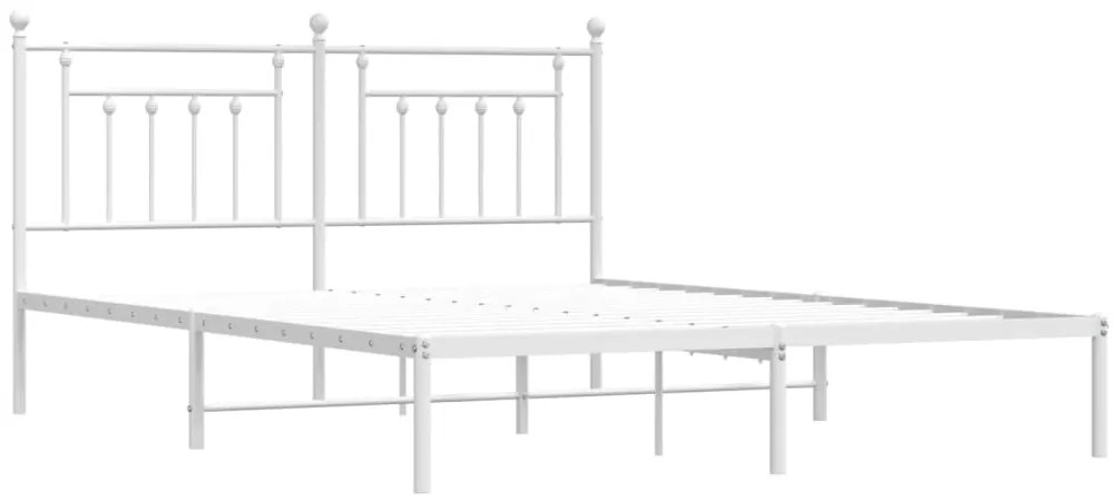 Estrutura de cama com cabeceira 180x200 cm metal branco