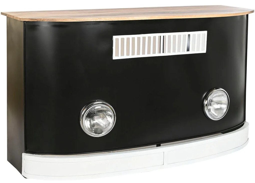 Mobiliário Auxiliar DKD Home Decor BAR Branco Castanho Preto Alumínio Ferro Madeira de mangueira 157 x 52 x 90 cm