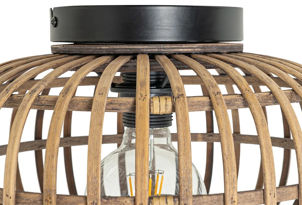 LED Plafon Inteligente Preto com Bambu incl. WiFi G95 - Amira
