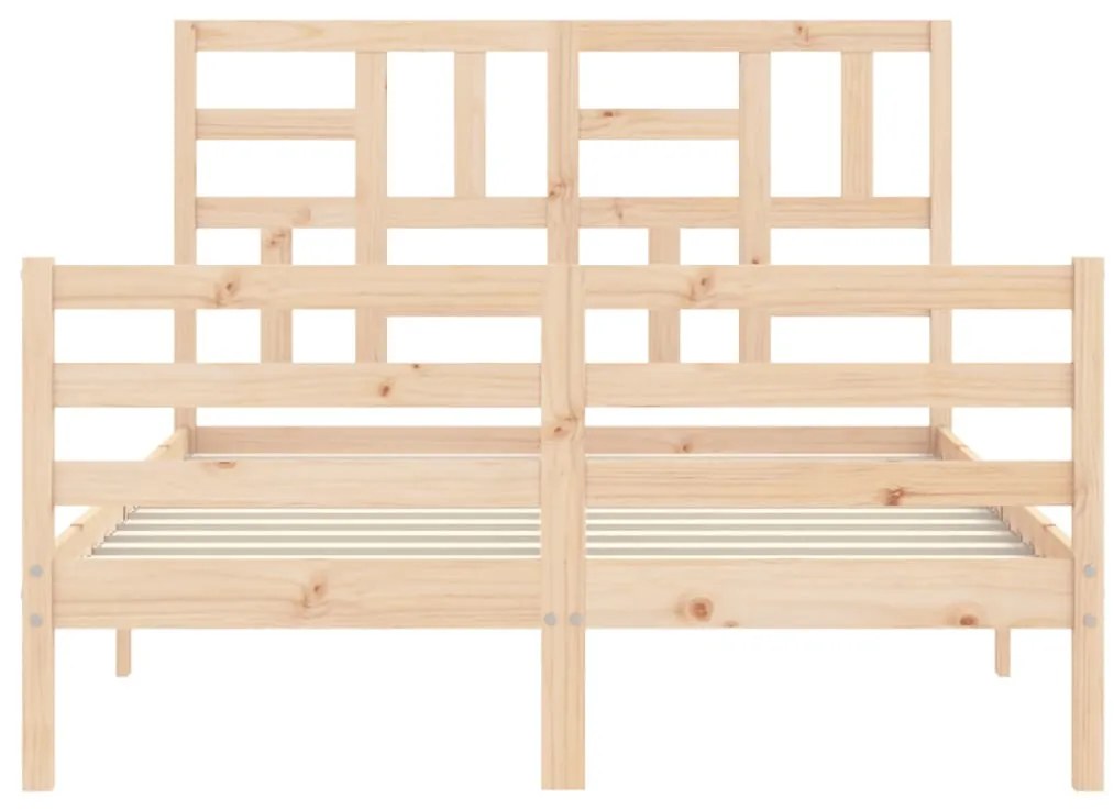 Estrutura de cama com cabeceira 120x200 cmmadeira maciça