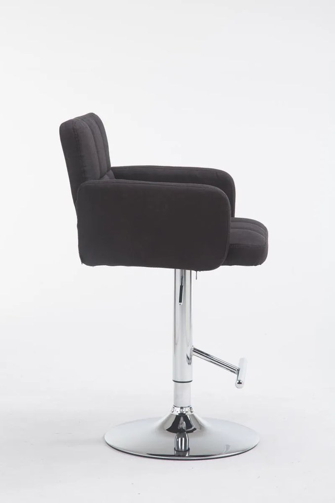 Banco de bar Los Angeles em tecido 60 x 93-113 x 56 cm Preto