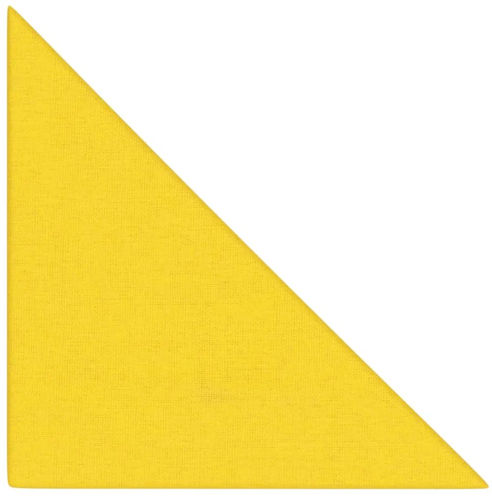 Painel de parede 12 pcs 30x30 cm tecido 0,54 m² amarelo-claro