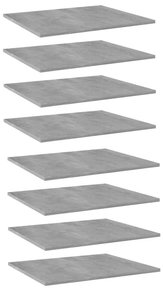 vidaXL Prateleiras para estante 8 pcs 60x50x1,5cm contraplacado cinza