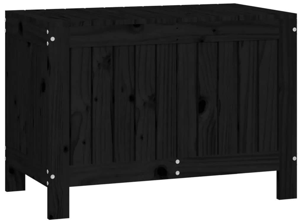 Caixa de arrumação jardim 76x42,5x54 cm pinho maciço preto