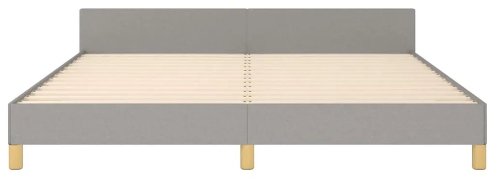 Estrutura de cama sem colchão 180x200 cm tecido cinzento-claro