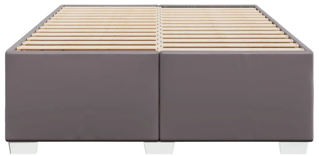 Estrutura de cama 140x190 cm couro artificial cinzento