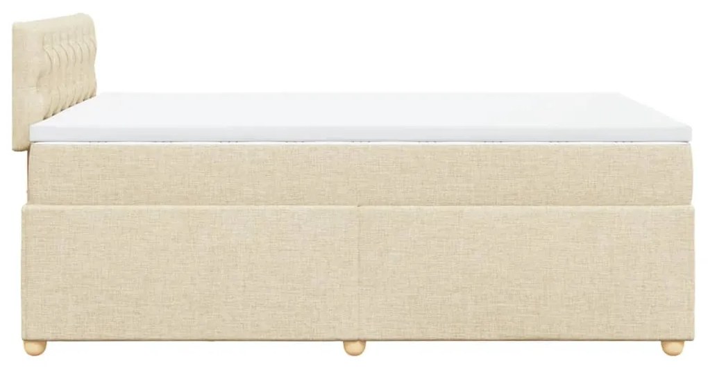 Cama boxspring com colchão 120x190 cm tecido cor creme