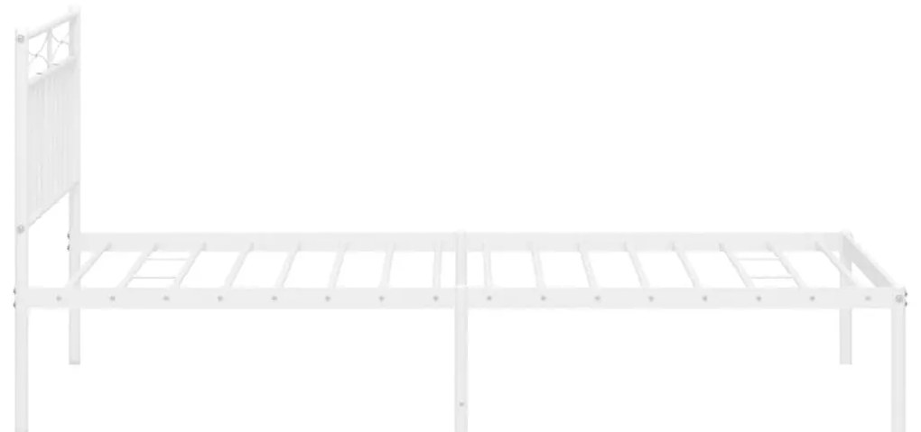Estrutura de cama com cabeceira 100x200 cm metal branco