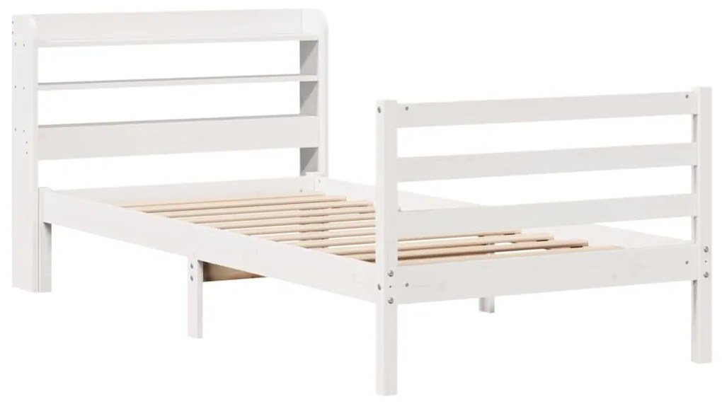 Estrutura de cama c/ cabeceira sem colchão 90x200 cm branco