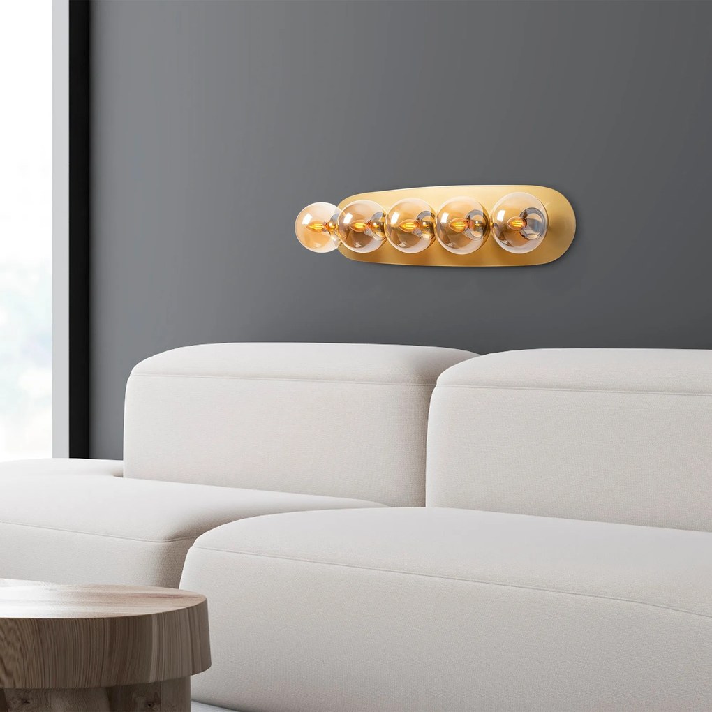Aplique de Parede Well – Dourado – 90 x 23 x 26 cm