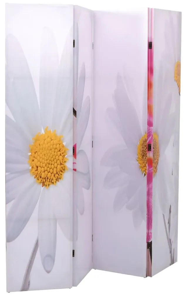 Biombo dobrável com estampa de flores 160x170 cm