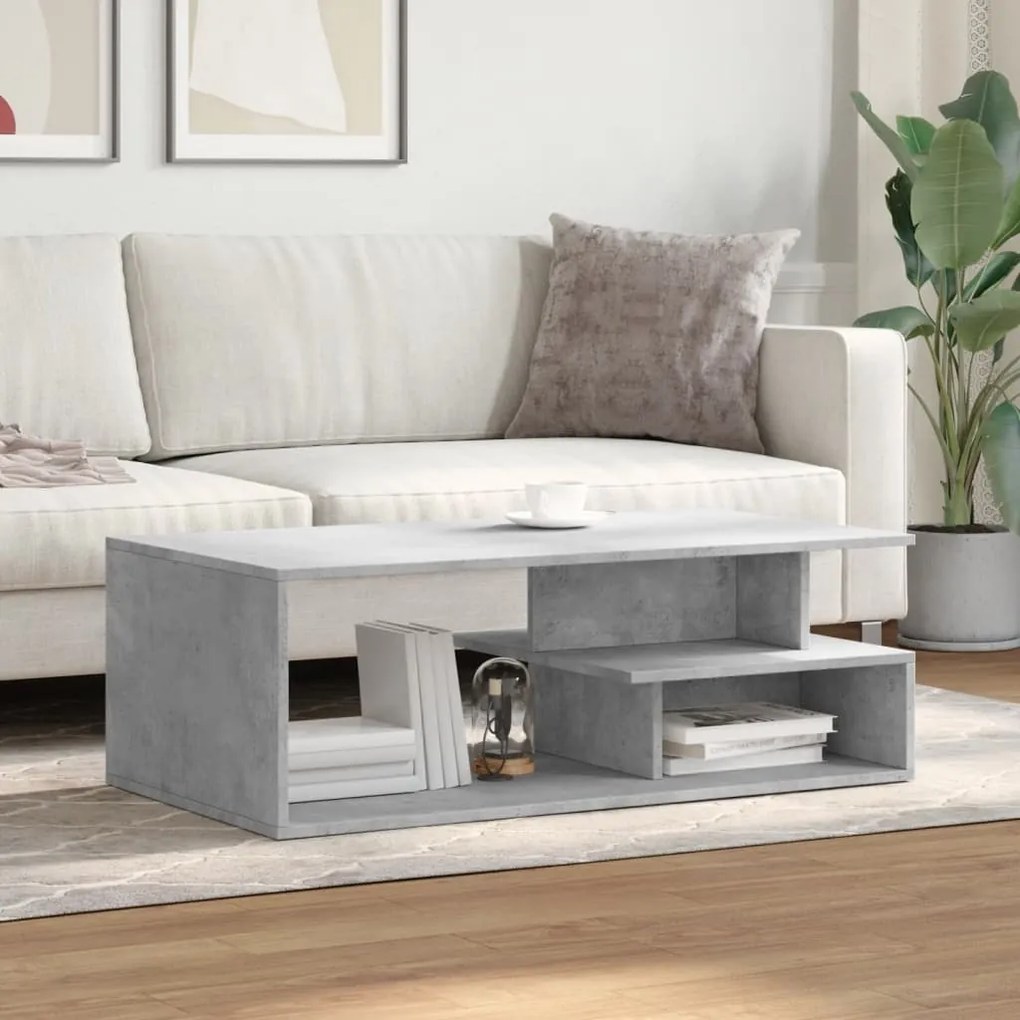 Mesa de centro 102x55x35 cm derivados de madeira cinza cimento