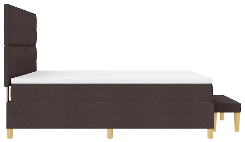 Cama Box Spring vidaXL com Colchão e Banco Castanho Escuro 180x200 cm