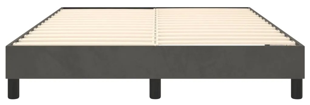 Estrutura de cama sem colchão 140x190 cm veludo cinzento-escuro