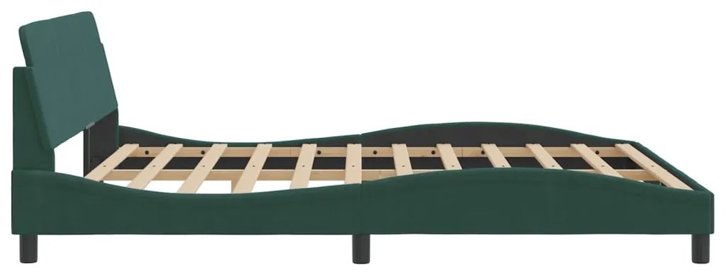 Estrutura de cama sem colchão 180x200 cm veludo verde-escuro